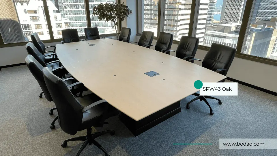 Boardroom Table in SPW43 Light Oak film