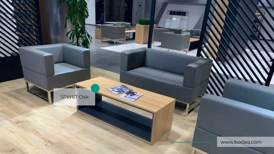 Office Lounge Tables in SPW67 Ginger Oak film