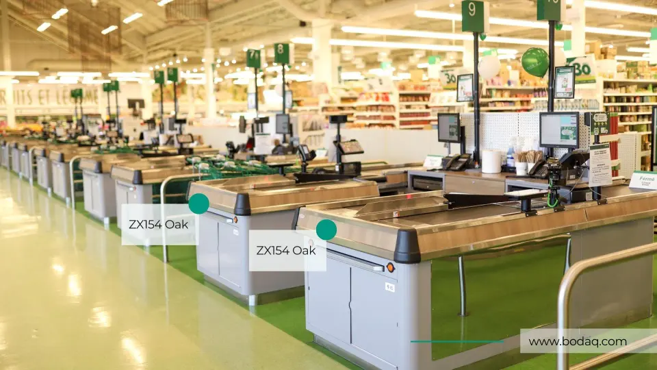 Supermarket Checkouts in ZX154 Harvest Oak film